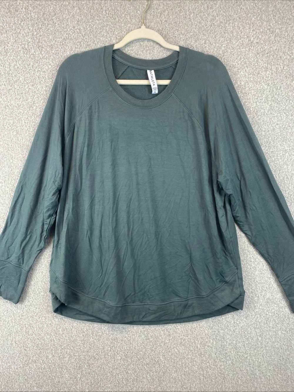 Athleta Women's XL Modal Long Sleeve Shirt Scoop Neck Activewear T-Shirt Cozy